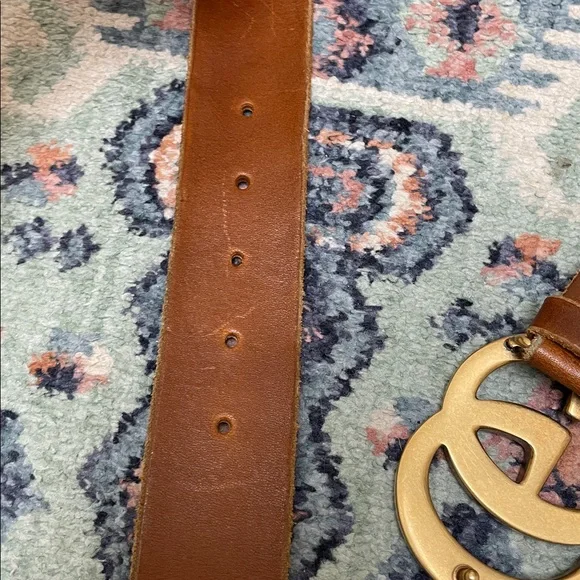 Gucci GG Marmont Wide Belt in Brown Leather with Gold Logo Hardware 80/26/4 - Picture 8 of 8